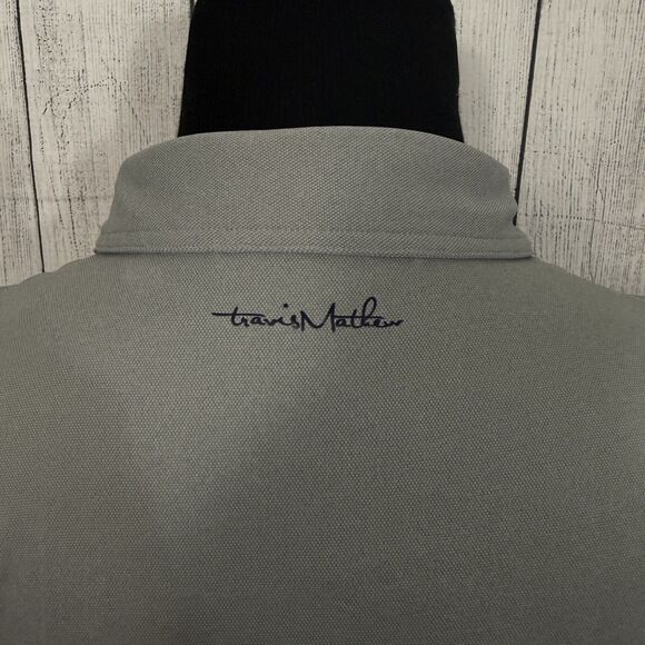 Travis Mathew Men's Large Gray Short Sleeve Polyester Polo Golf Shirt - Picture 4 of 7